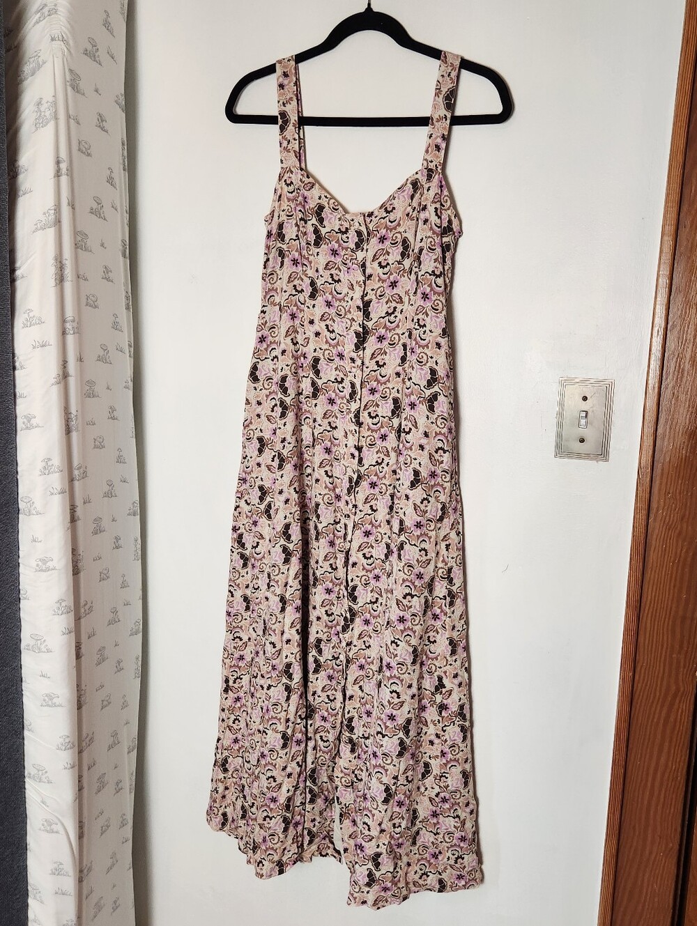 Z Supply + Evereve Cream And Pink Floral Maxi Dress Size S